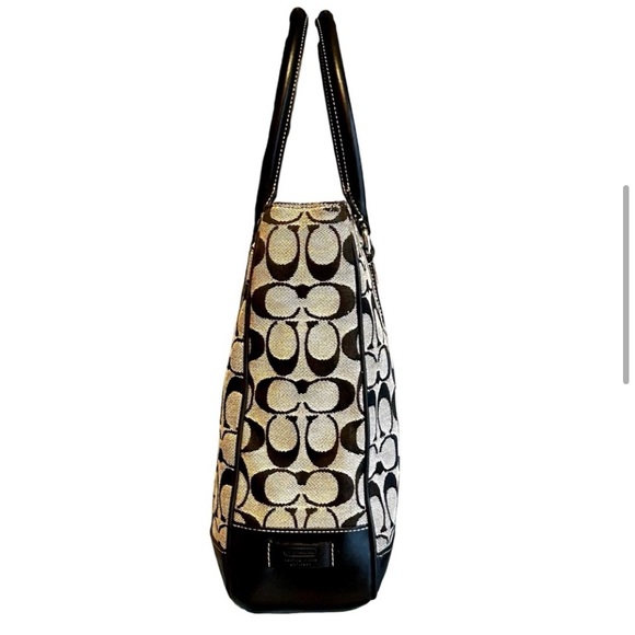 Coach signature monogram briefcase style bag black soft leather mint condition - Picture 3 of 10